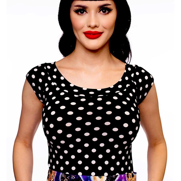 Rockabilly Polkadot Tee - Picture 1 of 3